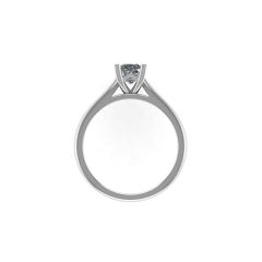 Flawless Diamond Princess Cut 4 Claw Setting Solitaire Engagement Ring In 18K White Gold 