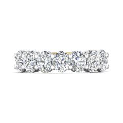 2.00CT Oval Cut 7 Stone Diamond Eternity Ring Share Prong Setting -18K Yellow