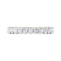 Oval Diamond Half Eternity Wedding Band Prong Setting In 18K White and Yellow Gold