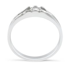 Gents Diamond Wedding Band with 4 Claw Setting 