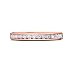 Women Wedding Ring Round Cut Diamonds Channel Setting Comfort fit In 18K Rose Gold