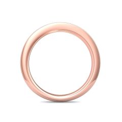 Women's Diamond Wedding Band Flat Profile Shiny finish In 18K Rose Gold