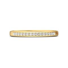 Flat Profile Channel Set Women's Wedding Ring In 18K Yellow Gold 