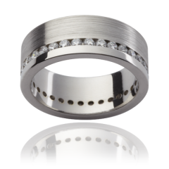 18K White Gold Gents Diamond Wedding Band