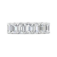 Eternity Ring 17 Stones all Around 8.50CT Emerald Cut Lab Grown Diamonds IGI Certified 