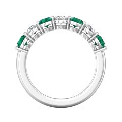 Emerald And Diamond alternative Eternity Wedding Ring Share Prong Setting In 18K White Gold 