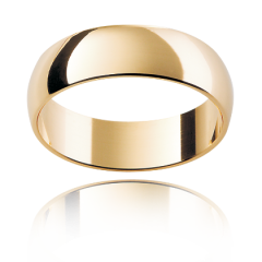 6.00MM Gents Wedding Band with Half Round Contour -18K Yellow