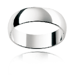 6.00MM Gents Wedding Band with Half Round Contour -Platinum