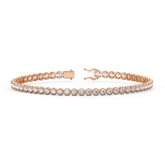 2.00CT Natural Diamond Tennis Bracelet splendid Crown Set 17.5 cm long -18K Rose