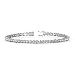 2.00CT Natural Diamond Tennis Bracelet splendid Crown Set 17.5 cm long -18K White