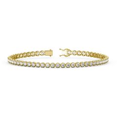 2.00CT Natural Diamond Tennis Bracelet splendid Crown Set 17.5 cm long -18K Yellow