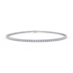 Lab Grown Diamond Tennis Bracelet 4 Claw Setting In 18K White Gold 