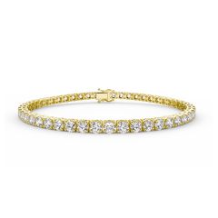 Tennis Bracelet 5CT Lab Grown Diamond Set in 18K Yellow Gold with Double Safety Clasp