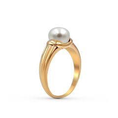 9K Rose Gold Fresh Water Pearl Ring (7.50MM)