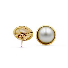 9K Yellow Gold Round Mabe Culture Pearl 