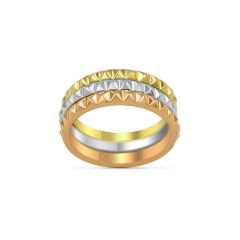 Stylish Wedding Band Set In 18K Rose Gold