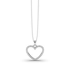 18 Karat white gold Diamond Heart Pendant