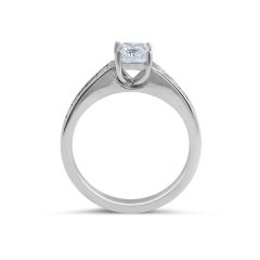 Princes Cut Diamond Engagement Ring in 18 Karat White Gold with Channel Setting  - Wedding Rings