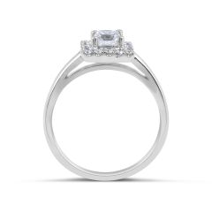 Halo Diamond Engagement Ring in 18 Karat White Gold - Diamond Engagement rings