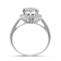 Halo Diamond Engagement Ring Invisible Setting - Women's Engagement Ring