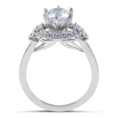 Halo Diamond Engagement Ring with Six Prongs setting - Diamond Engagement rings