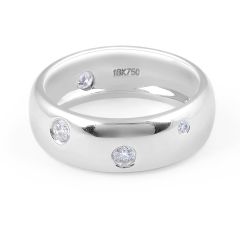18 Karat White Gold Modern Zig Zag Setting diamond Wedding Band