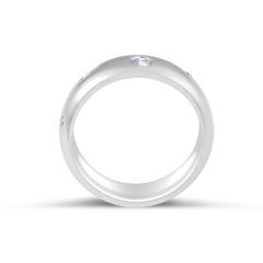 18 Karat White Gold Modern Zig Zag Setting diamond Wedding Band - womens wedding band