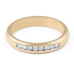 18 Karat Yellow Gold Modern Channel Setting diamond Wedding Band