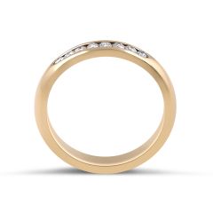 18 Karat Yellow Gold Modern Channel Setting diamond Wedding Band womens wedding band