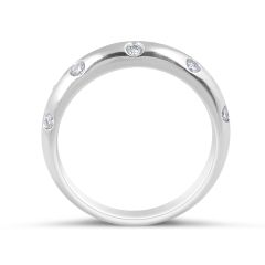 18 Karat White Gold Modern Zig Zag Setting Diamond Wedding Band womens wedding band
