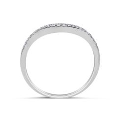 18 Karat White Gold Classic Style Concave Diamond Wedding Band -womens wedding band