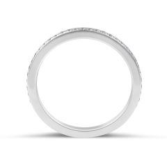 18 Karat White Gold Modern style channel set diamond wedding band 