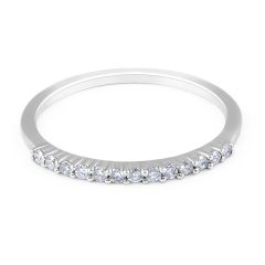 18K White Gold Classic Diamond Wedding Band in Share Prong setting - womens wedding bands
