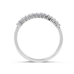 18K White Gold Classic Diamond Wedding Band in Share Prong setting