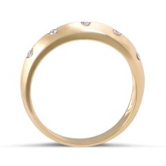 18 Karat Yellow Gold Modern design knife edge diamond wedding band