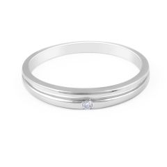 18 Karat White Gold Split Diamond Gents Wedding Band- womens wedding band