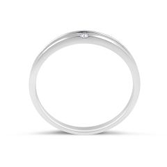 18 Karat White Gold Split Diamond Gents Wedding Band