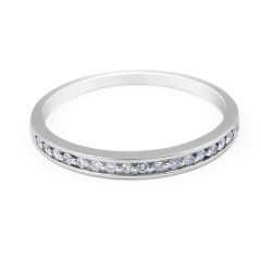 18 Karat White Gold Modern Classic Design Diamond Wedding Band 