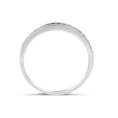 18 Karat White Gold Modern Classic Design Diamond Wedding Band  - womens wedding bands
