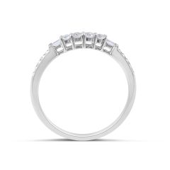 18 Karat White Gold Modern Classic Design Diamond Wedding Band - womens wedding bands