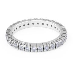 18 Karat White Gold Modern Eternity Design Diamond Wedding Band - womens wedding band