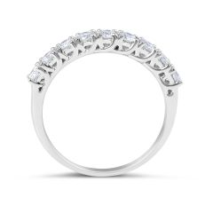 18 Karat White Gold Traditional Style Diamond Wedding Band 