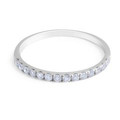 18 Karat White Gold Classic diamond wedding band