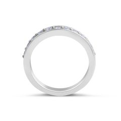 18 Karat White gold Diamond Wedding Band in a Share Prong Setting 