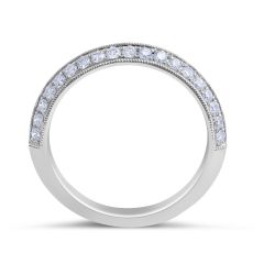 18 Karat White gold Diamond Wedding Band in Grain set 