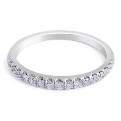 18 Karat White gold Diamond Wedding Band in Pave Setting  - womens wedding bands