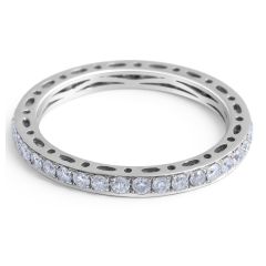 18 Karat White gold Diamond Wedding Band in Pave Setting  - womens wedding band