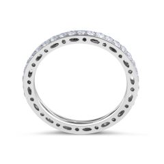 18 Karat White gold Diamond Wedding Band in Pave Setting 