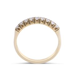 18 Karat Yellow Gold Diamond Wedding Band in Claw Setting 