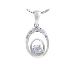 Halo Diamond  Solitaire Pendant 4 Claw Setting In 18K White Gold 